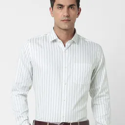 Peter England Elite Striped Pure Cotton Slim Fit Formal Shirt-picture-19