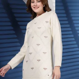 Juelle Women Self Design Woollen Longline Pullover Sweaters image 4