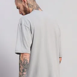 GRIFFEL Men Graphic Printed Round Neck Cotton Oversized T-shirt image 3