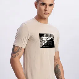 ADRO Typography Printed Round Neck Cotton T-shirt image 4