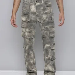 WAIMEA Men Comfort Relaxed Fit Heavy Fade Stretchable Jeans-image-34