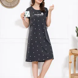 QUIRA Conversational Printed Pure Cotton Nightdress image 2