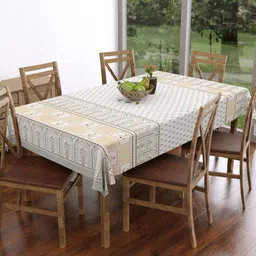 Myntra Elegant Homes White Floral Cotton 6-Seater Table Cover-picture-23