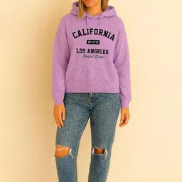 KASHIAN Typography Printed Hood Neck Pullover Sweatshirt image 4