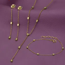 Carlton London 18kt Gold-Plated Lariat Jewellery Set With Bracelet-image-71