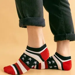 MJE Men Pack Of 5 Patterned Ankle Length Socks image 3