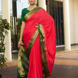 HERE&NOW Woven Design Zari Pure Crepe Banarasi Saree image 2