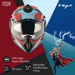 vega Off Road Marvel Thor Edition Motorbike Helmet image 5