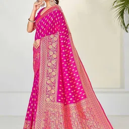 LEAFFEB Woven Design Pure Silk Banarasi Saree image 2