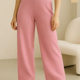 Fabflee Women Pack Of 2 Self Design Wide Leg Trousers-image-73