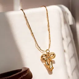 Designs & You Gold-Plated Stainless Steel Contemporary Pendants with Chains-picture-21