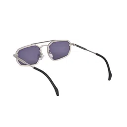 SPADEACES Unisex Black Lens & Silver-Toned Aviator Sunglasses With UV Protected Lens image 2