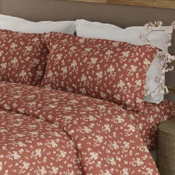 Boutique Living India Brown & White Printed Cotton 300TC King Bedsheet Set 2.74m x 2.74m-image-46