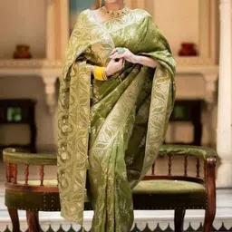 you shop we ship Ethnic Motifs Zari Art Silk Handloom Banarasi Saree-picture-38