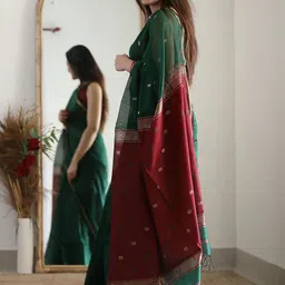 Moda Rapido Woven Design Zari Silk Blend Handloom Saree image 2