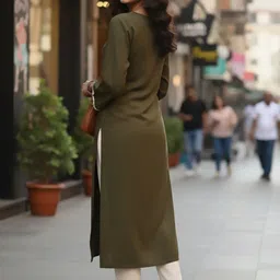 AADVIKA Women Ethnic Motifs Embroidered Regular Thread Work Kurta with Trousers image 2