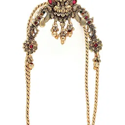 KARATCART Women Gold-Plated Stones Studded Goddess Lakshmi Motif Armlet Bracelet image 2