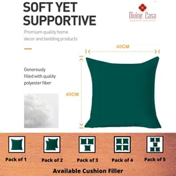 Divine Casa Teal Green Square Shaped Pre-FilledCushions image 2