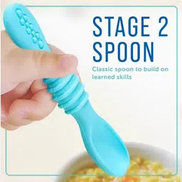 tony stark Baby Led Weaning Spoons Set of 2, Gum-Friendly, BPA Free Self-Feeding- Silicone image 3