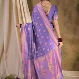 Desi Fusion Woven Design Zari Silk Handloom Saree image 4