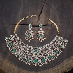 Kushal's Fashion Jewellery Gold-Plated Cubic Zirconia Stone Studded Jewellery Set image 1