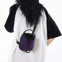 StyleCast x Revolte Checked Swagger Sling Bag with-picture-22