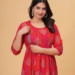 BAESD Floral Printed Maternity Fit & Flare Dress image 3