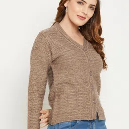Zigo Women Self Design Woollen Cardigan-picture-26