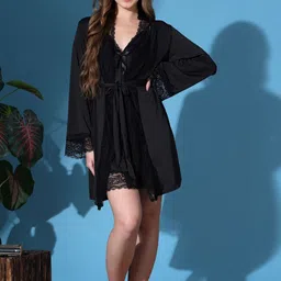 Ms.Lingies Self Design Shoulder Straps Neck Nightdress-picture-38