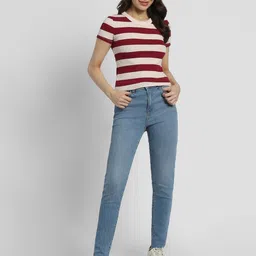 ZBIO Striped Round Neck Cotton T-Shirt image 5
