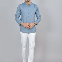 Anouk Rustic Men Geometric Thread Work Handloom Pathani Kurta-picture-10