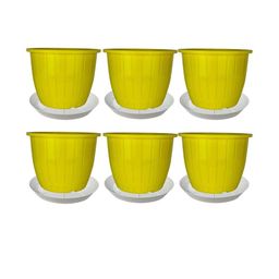 go hooked 8 Inch Duro Pot for Plants with Saucer Tray-picture-14