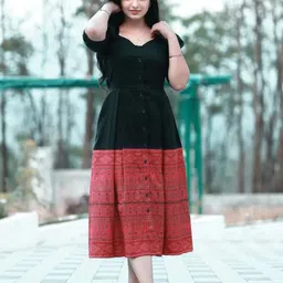 SHINISHA Print A-Line Midi Dress-picture-17