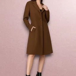 mabish Fleece Solid Coat For Women-picture-22