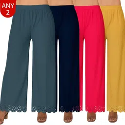 ecoundies Women Straight Fit Multicolor Lycra Blend Trousers-picture-12