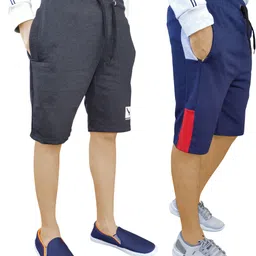 gyrfalcon Pack of 2 Self Design Men Multicolor Regular Shorts image 5