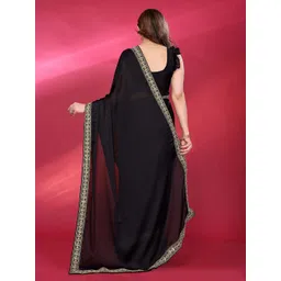 Panzora Embroidered Poly Georgette Saree image 3