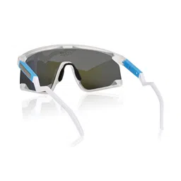 Irayz Men Blue Lens & White Sports Sunglasses with image 4