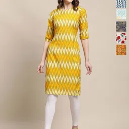 7Threads Women Pack Of 6 Ethnic Motifs Printed Crepe Straight Knee Length Kurta-picture-12