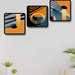 Aura Black & Brown 3 Pieces Abstract Wooden Wall Arts-picture-13