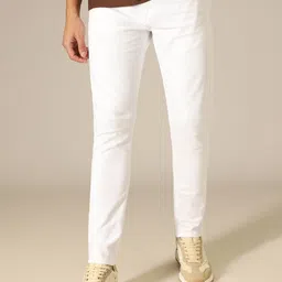 Banana Club Men White Slim Fit Mid-Rise Cotton Jeans-picture-14