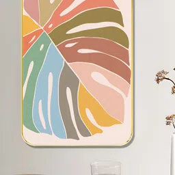 Livin'luxe Off White & Blue Leaf Wood Wall Art-picture-12