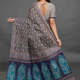 Rani Saahiba Paisley Pure Cotton Block Print Saree image 2