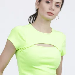 Casual Regular Sleeves Solid Women Green Top-image-71
