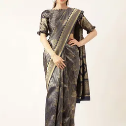 Maroosh Woven Design Zari Silk Banarasi Saree-image-18