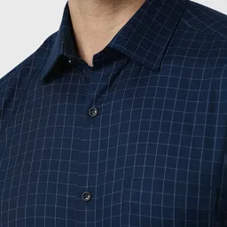 Van Heusen Men Cotton Grid Tattersall Checks Checked Formal Shirt image 3