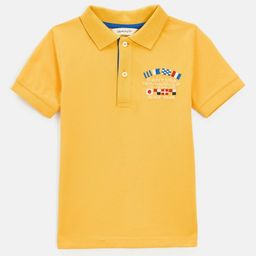 GANT Boys Typography Printed Polo Collar Pure Cotton Applique T-shirt-picture-30