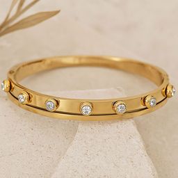 Bohey by KARATCART Gold-Plated Artificial Stones Studded Bangle-Style Bracelet-picture-5