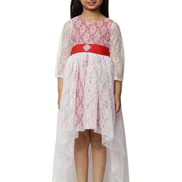Shahina Fashion Girls Self Design High-Low Hem Fit and Flare Dresses-picture-43