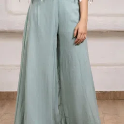 Lagorii Girls Floral Embroidered Regular Thread Work Kurti with Palazzos image 3